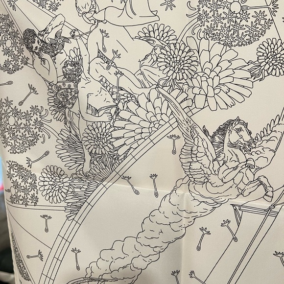 Hermes flagship scarf 90 white and grey - Picture 5 of 8